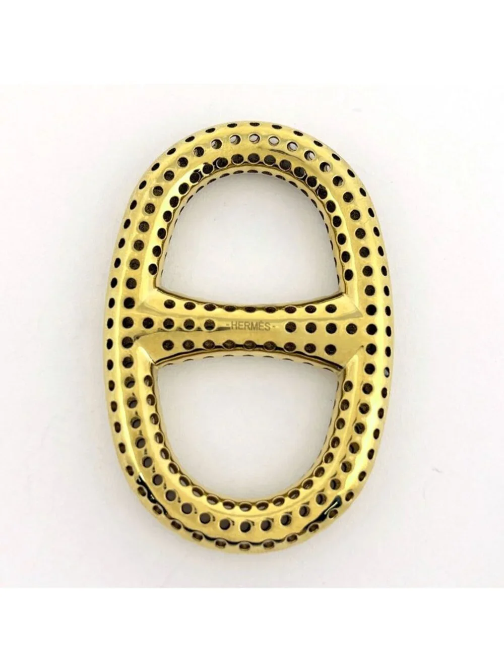 ★SOLD★ Hermes Chaine D'ancre Scarf Ring Perforet Gold Plated - Picture 4 of 5